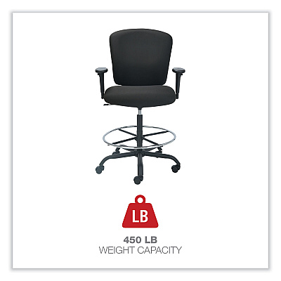 Alera Mota Series Big and Tall Stool, Supports Up to 450 lb, 28.74" to 32.67" Seat Height, Black (ALEMT4610)