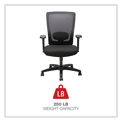 Alera Envy Series Mesh High-Back Swivel/Tilt Chair, Supports Up to 250 lb, 16.88" to 21.5" Seat Height, Black (ALENV41B14)