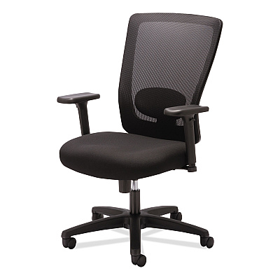 Alera Envy Series Mesh High-Back Swivel/Tilt Chair, Supports Up to 250 lb, 16.88" to 21.5" Seat Height, Black (ALENV41B14)