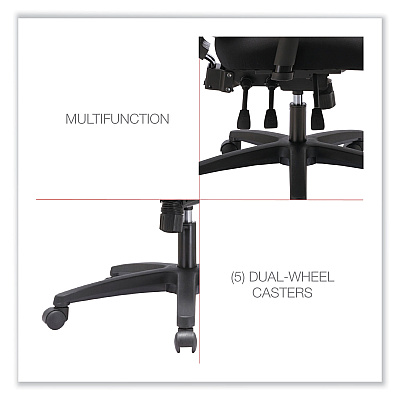 Alera Envy Series Mesh High-Back Multifunction Chair, Supports Up to 250 lb, 16.88" to 21.5" Seat Height, Black (ALENV41M14)