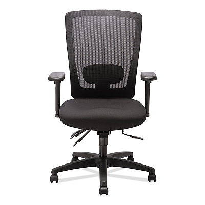 Alera Envy Series Mesh High-Back Multifunction Chair, Supports Up to 250 lb, 16.88" to 21.5" Seat Height, Black (ALENV41M14)