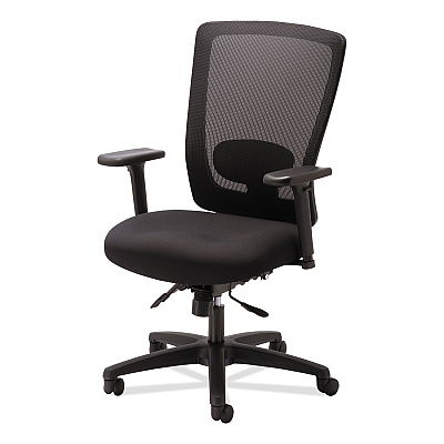 Alera Envy Series Mesh High-Back Multifunction Chair, Supports Up to 250 lb, 16.88" to 21.5" Seat Height, Black (ALENV41M14)