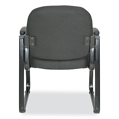 Alera Genaro Series Fabric Half-Back Sled Base Guest Chair, 25" x 24.80" x 33.66", Black Seat, Black Back, Black Base (ALERL43C11)