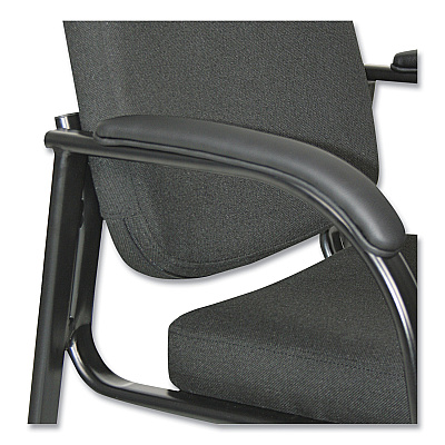 Alera Genaro Series Fabric Half-Back Sled Base Guest Chair, 25" x 24.80" x 33.66", Black Seat, Black Back, Black Base (ALERL43C11)