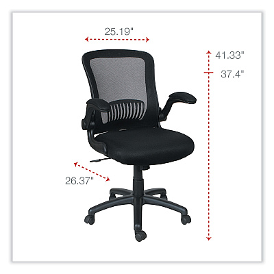 Alera EB-E Series Swivel/Tilt Mid-Back Mesh Chair, Supports Up to 275 lb, 18.11" to 22.04" Seat Height, Black (ALEEBE4217)