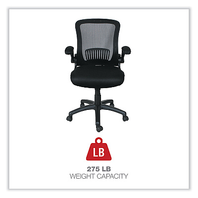 Alera EB-E Series Swivel/Tilt Mid-Back Mesh Chair, Supports Up to 275 lb, 18.11" to 22.04" Seat Height, Black (ALEEBE4217)