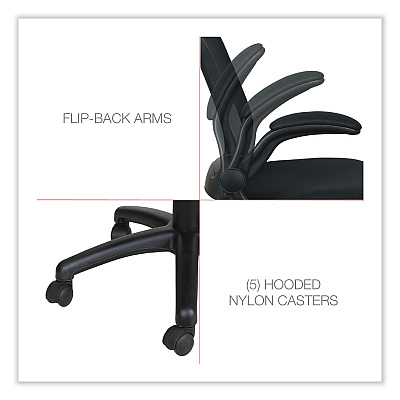 Alera EB-E Series Swivel/Tilt Mid-Back Mesh Chair, Supports Up to 275 lb, 18.11" to 22.04" Seat Height, Black (ALEEBE4217)