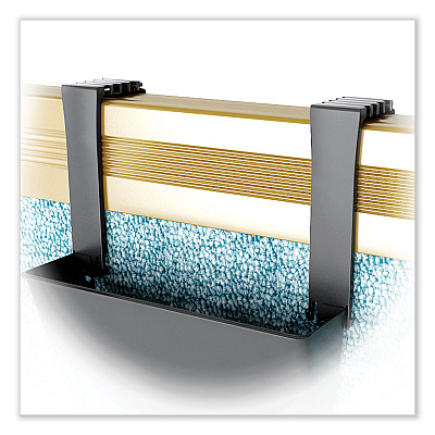 deflecto Two Break-Resistant Plastic Partition Brackets, For 2.63 to 4.13 Wide Partition Walls, Black, 2/Pack (DEF391404)