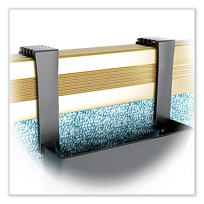 deflecto Two Break-Resistant Plastic Partition Brackets, For 2.63 to 4.13 Wide Partition Walls, Black, 2/Pack (DEF391404)