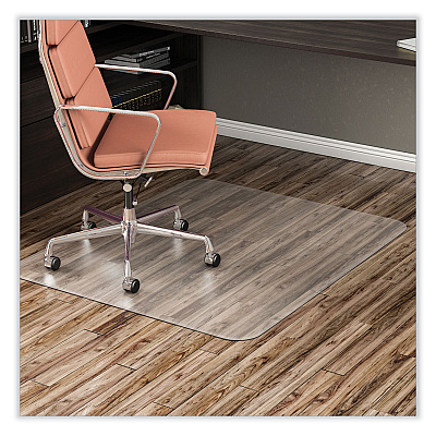 deflecto EconoMat All Day Use Chair Mat for Hard Floors, Flat Packed, 45 x 53, Clear (DEFCM2E242)