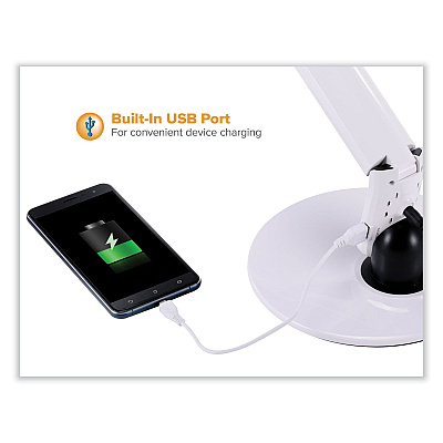 Bostitch Office Color Changing Desk Lamp with RGB Arm, 20" High, White (VLED1605)