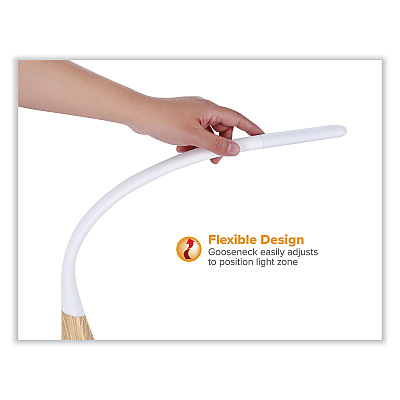 Bostitch Office Flexible Wood Grain Desk Lamp, 20.47" High, Wood Grain (VLED1701W)