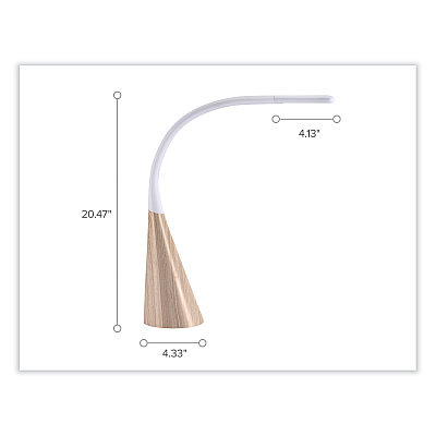 Bostitch Office Flexible Wood Grain Desk Lamp, 20.47" High, Wood Grain (VLED1701W)