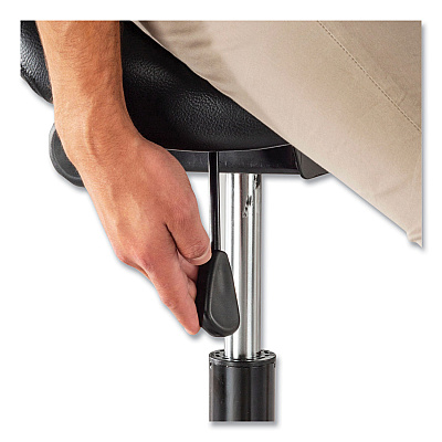 Safco Twixt Extended-Height Saddle Seat Stool, Backless, Supports Up to 300 lb, 22.9" to 32.7" Seat Height, Black Seat (SAF3006BV)