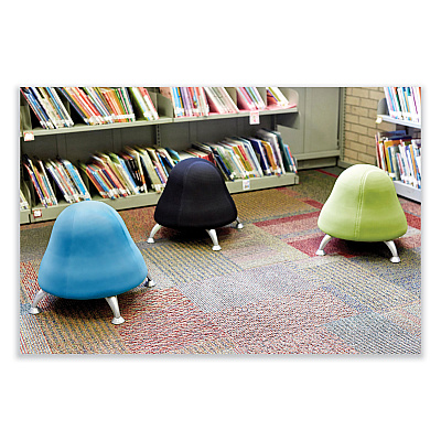 Safco Runtz Ball Chair, Backless, Supports Up to 250 lb, Baby Blue Vinyl Seat, Silver Base (SAF4756BUV)