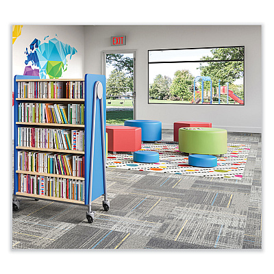 Safco Learn 15" Round Vinyl Floor Seat, 15" dia x 5.75"h, Baby Blue (SAF8121BUV)