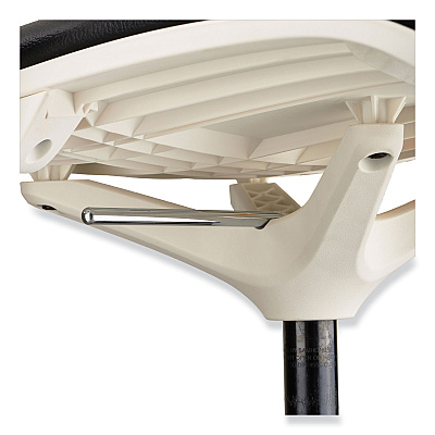 Safco Shell Extended-Height Chair, Supports Up to 275 lb, 22" to 32" Seat Height, Black/White Seat, White Back, Black Base (SAF7014WH)