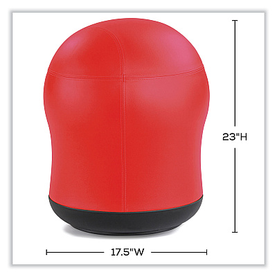 Safco Zenergy Swivel Ball Chair, Backless, Supports Up to 250 lb, Red Vinyl (SAF4760RV)