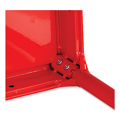 Safco Steel Guest Stool, Backless, Supports Up to 275 lb, 15" to 15.5" Seat Height, Red Seat, Red Base (SAF6603RD)