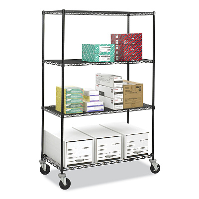 Caster Kit for Safco Task Master Industrial Shelving Units, Black, 4/Set (2 Locking) (SAF5283)