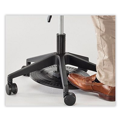Safco Saddle Seat Lab Stool, Backless, Supports Up to 250 lb, 21.25" to 26.25" Seat Height, Black Seat, Black Base (SAF3438BL)