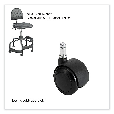 Safco Task Master Carpet Casters, 2" Wheel, Black, 5/Set (SAF5131)