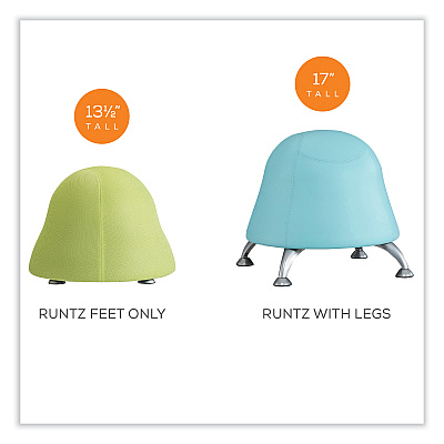Safco Runtz Ball Chair, Backless, Supports Up to 250 lb, Baby Blue Vinyl Seat, Silver Base (SAF4756BUV)