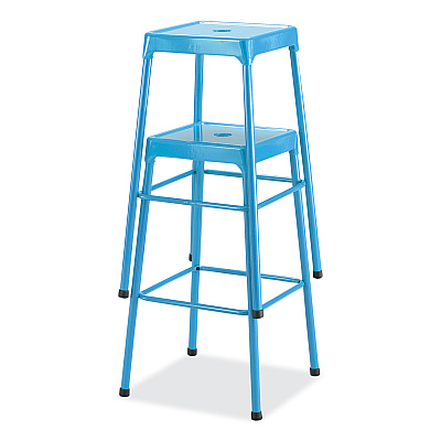 Safco Steel Bar Stool, Backless, Supports Up to 275 lb, 29" Seat Height, Baby Blue Seat, Baby Blue Base (SAF6606BU)