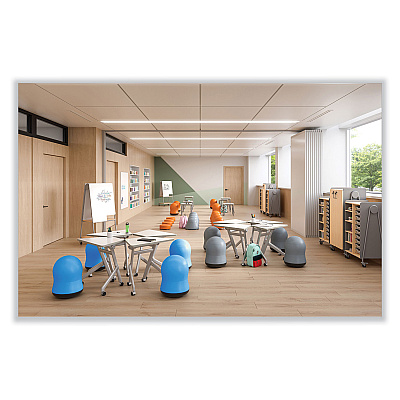 Safco Zenergy Swivel Ball Chair, Backless, Supports Up to 250 lb, Baby Blue Vinyl (SAF4760BUV)