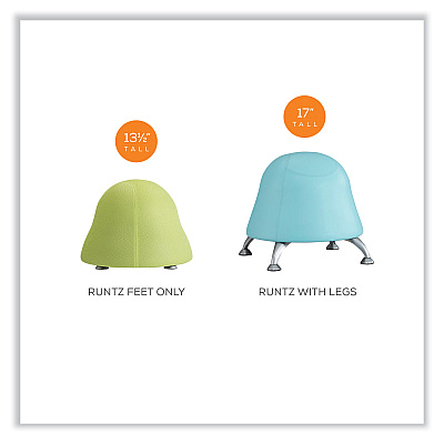 Safco Runtz Ball Chair, Backless, Supports Up to 250 lb, Orange Fabric Seat, Silver Base (SAF4755OR)