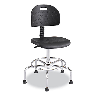 Safco Workfit Economy Industrial Chair, Supports Up to 400 lb, 22" to 30" Seat Height,  Black Seat, Black Back, Silver Base (SAF6950BL)