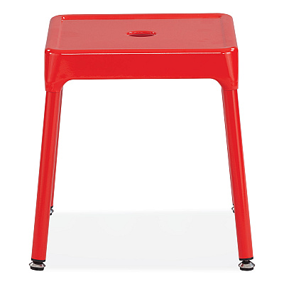 Safco Steel Guest Stool, Backless, Supports Up to 275 lb, 15" to 15.5" Seat Height, Red Seat, Red Base (SAF6603RD)