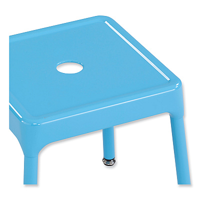 Safco Steel Guest Stool, Backless, Supports Up to 275 lb, 15" to 15.5" Seat Height, Baby Blue Seat, Baby Blue Base (SAF6603BU)