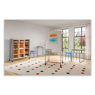 Safco Steel GuestBistro Stool, Backless, Supports Up to 250 lb, 18" Seat Height, Baby Blue Seat, Baby Blue Base (SAF6604BU)