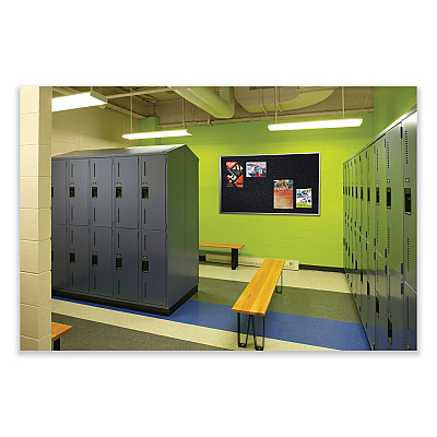 Ghent Aluminum-Frame Recycled Rubber Bulletin Boards, 36 x 24, Confetti Surface, Satin Aluminum Frame (GHEATR23CF)