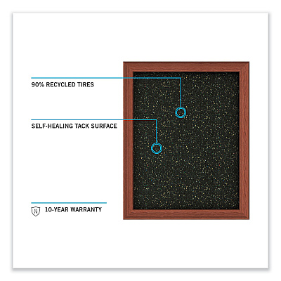 Ghent Satin Aluminum-Frame Recycled Rubber Bulletin Boards, 60.5 x 36.5, Confetti Surface (GHEATR35CF)