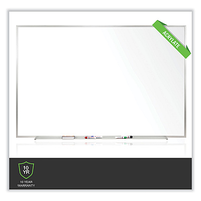 Ghent Non-Magnetic Whiteboard with Aluminum Frame, 60.63 x 48.47, White Surface, Satin Aluminum Frame (GHEM2454)