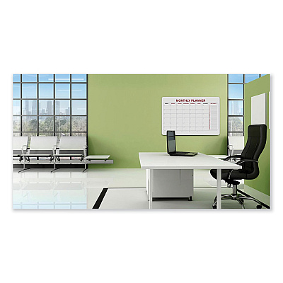 Ghent Monthly Planner Whiteboard with Radius Corners, 36 x 24, White/Red/Black Surface (GHE984515)
