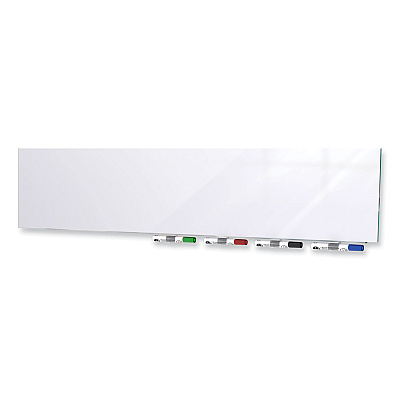 Ghent Aria Low Profile Magnetic Glass Whiteboard, 60 x 36, White Surface (GHEARIASM35WH)