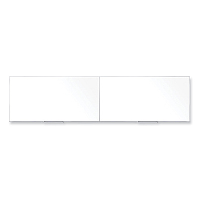 Ghent Magnetic Porcelain Whiteboard with Satin Aluminum Frame, 193 x 48.5, White Surface (GHEM14164)
