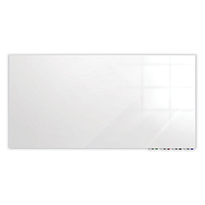 Ghent Aria Low Profile Magnetic Glass Whiteboard, 72 x 48, White Surface (GHEARIASM46WH)