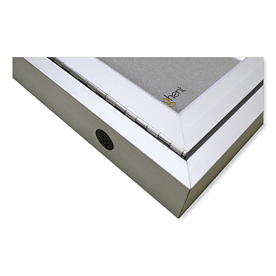 Ghent 1 Door Enclosed Vinyl Bulletin Board with Satin Aluminum Frame, 30 x 36, Silver Surface (GHEPA13630VX193)