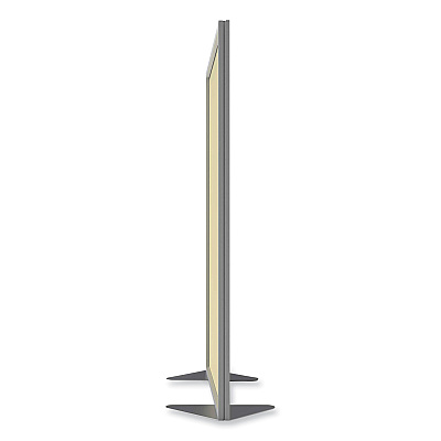 Ghent Floor Partition with Aluminum Frame and 2 Split Panel Infill, 48.06 x 2.04 x 71.86, White/Carmel (GHEMP7248208A)