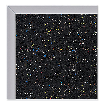 Ghent Satin Aluminum-Frame Recycled Rubber Bulletin Boards, 96.5 x 48.5, Confetti Surface (GHEATR48CF)