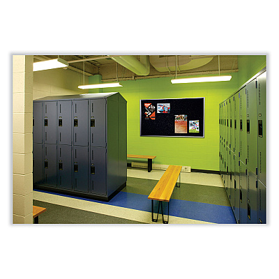Ghent Satin Aluminum-Frame Recycled Rubber Bulletin Boards, 96.5 x 48.5, Confetti Surface (GHEATR48CF)
