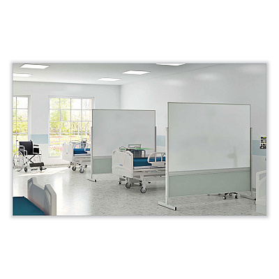 Ghent Double-Sided Magnetic Porcelain Whiteboard, Caramel Vinyl Tackboard with Aluminum Frame, 50.5 x 72.88 (GHEFPM1M164183)