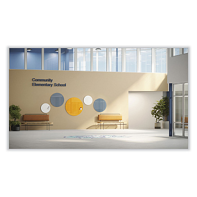 Ghent Coda Low Profile Circular Magnetic Glassboard, 24 Diameter, White Surface (GHECDAGM24WH)