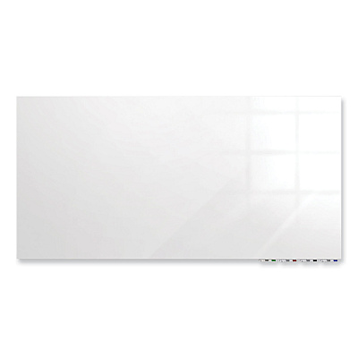 Ghent Aria Low Profile Magnetic Glass Whiteboard, 48 x 36, White Surface (GHEARIASM34WH)
