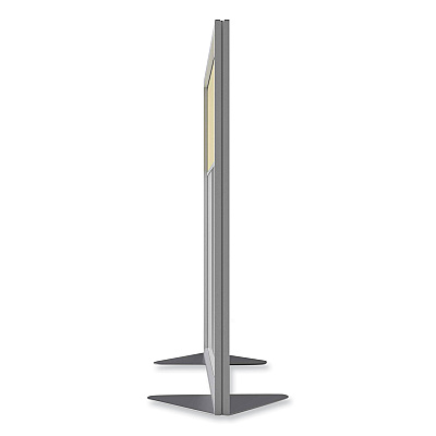 Ghent Floor Partition with Aluminum Frame and 2 Split Panel Infill, 48.06 x 2.04 x 53.86, White/Carmel (GHEMP5448208A)