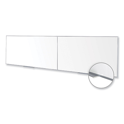 Ghent Magnetic Porcelain Whiteboard with Satin Aluminum Frame, 193 x 48.5, White Surface (GHEM14164)